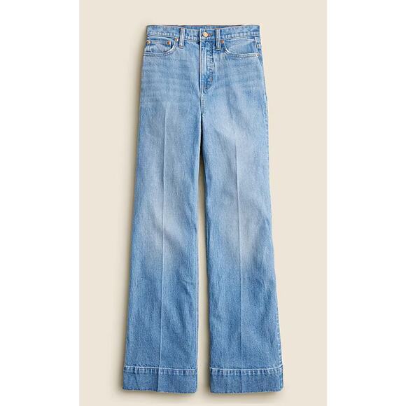 J. Crew Denim - NWT J.Crew Wide-Leg Trouser Jeans Size 29 Chambray Blue High Rise 5-Pocket Style